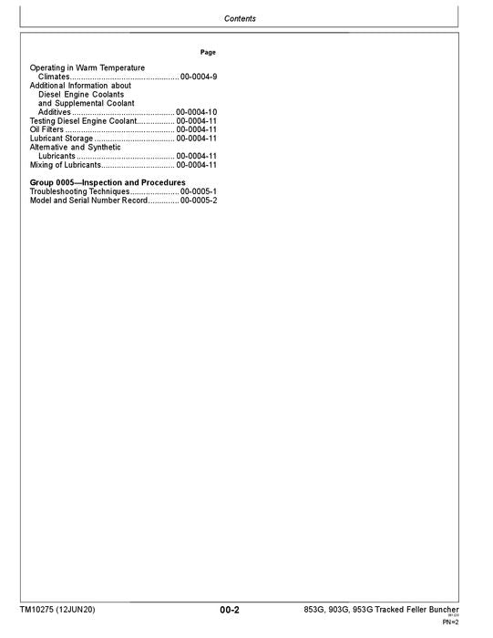 JOHN DEERE 853G 850 903G 900 953G 950 BUNCHER REPAIR TECHNICAL MANUAL TM10275