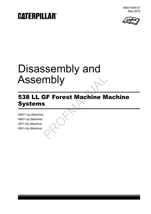 Caterpillar Cat 538 LL GF Forest Disassembly Assembly Manual