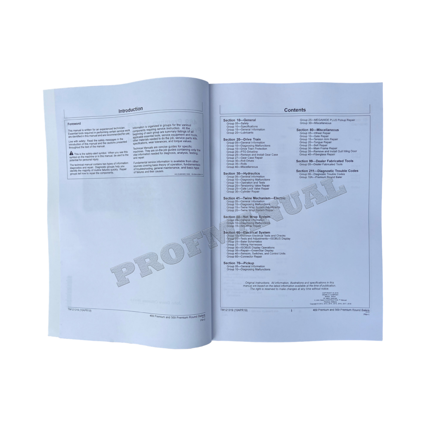 JOHN DEERE 469  569 PREMIUM BALER SERVICE MANUAL