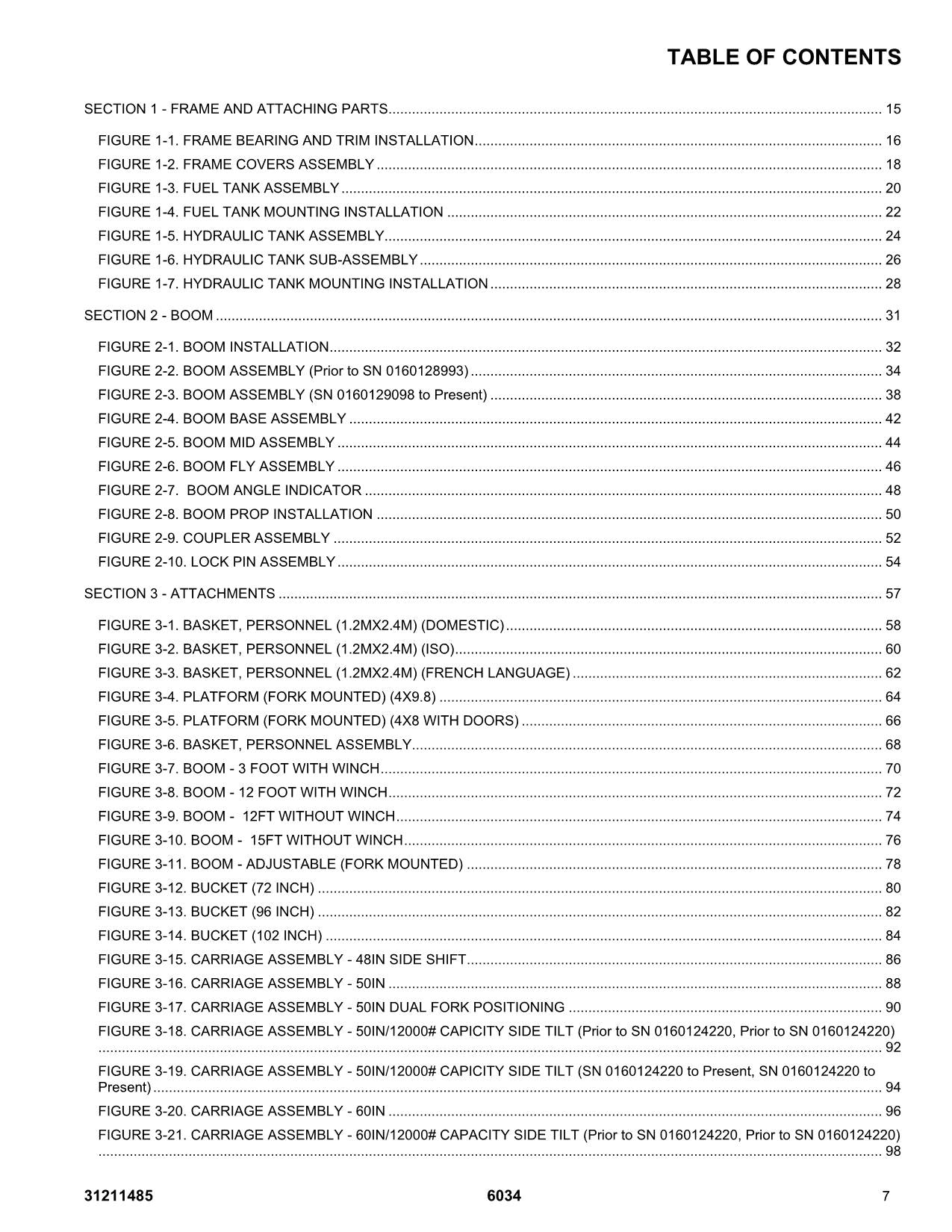 SKYTRAK 6034 Telehandler Parts Catalog Manual 31211485