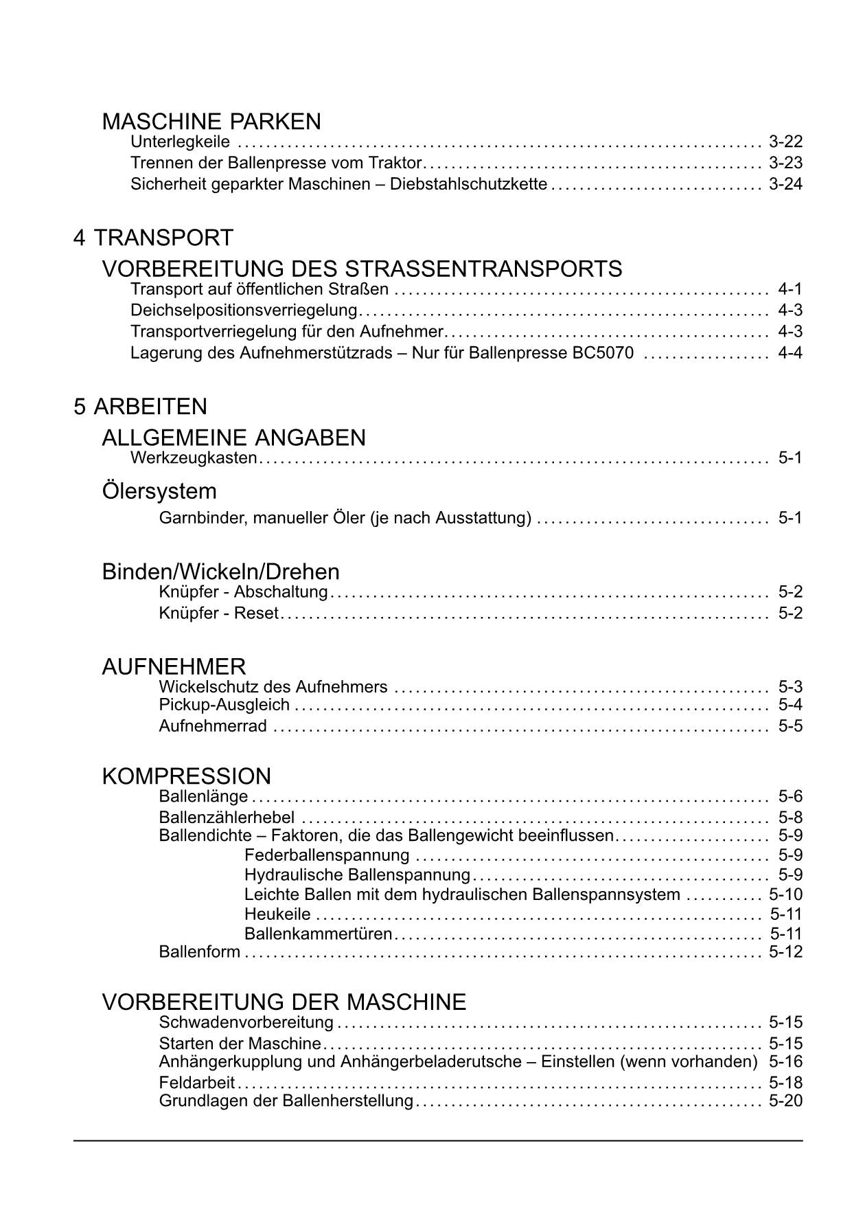 New Holland BC5060 BC5070 Quaderballenpresse Manuel d'instructions