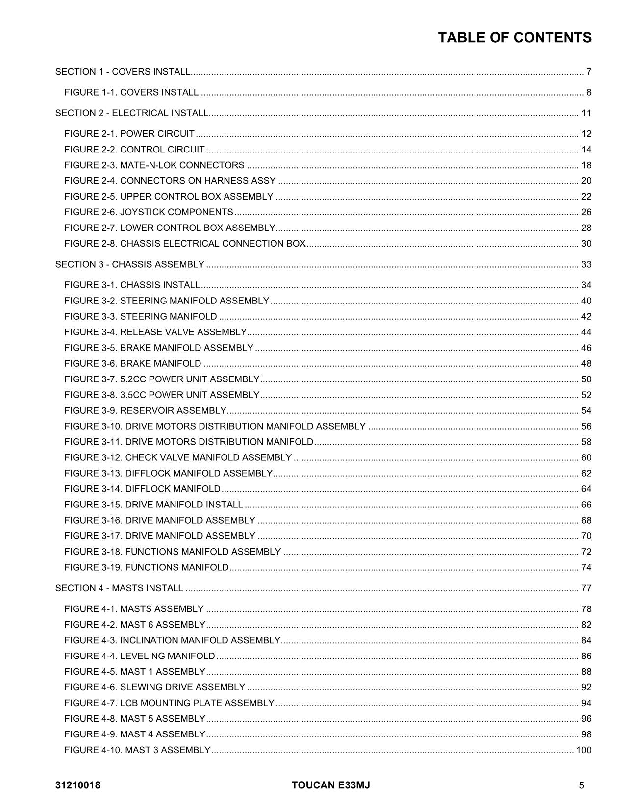 TOUCAN E33MJ Vertical Lift Parts Catalog Manual Multi language