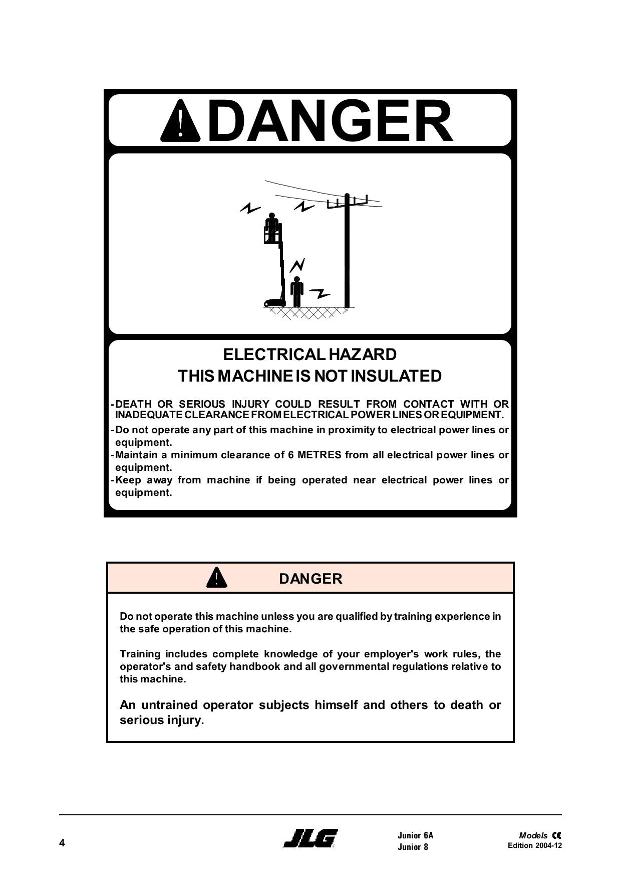 TOUCAN Junior 6A Junior 8A Vertical Lift Maintenance Operation Operators Manual