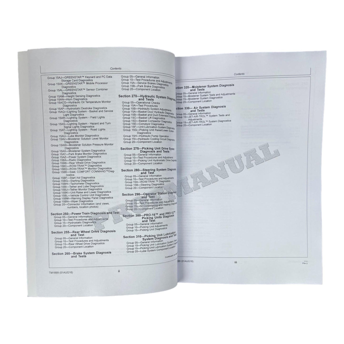 JONH DEERE 9986 COTTON PICKER DIAGNOSTIC SERVICE MANUAL TM1899