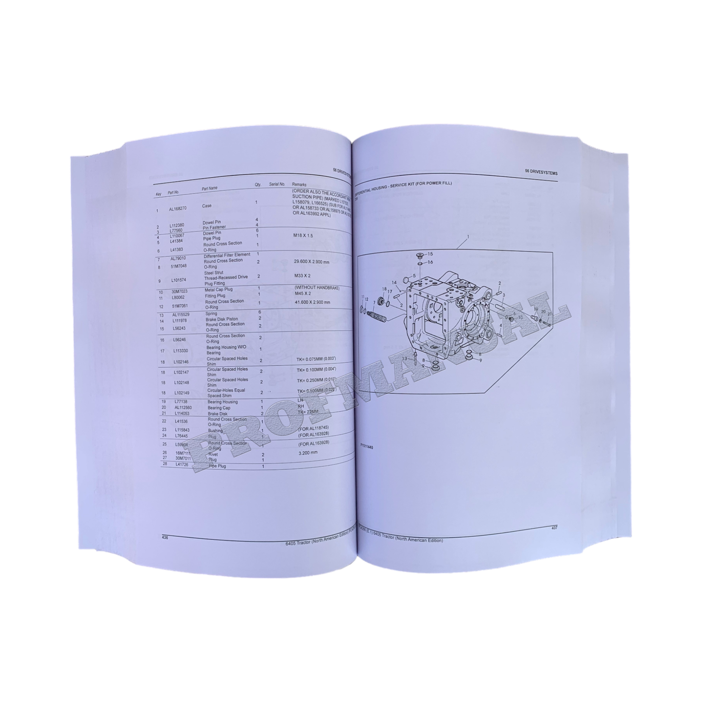 MANUEL DU CATALOGUE DES PIÈCES DU TRACTEUR JOHN DEERE 6405