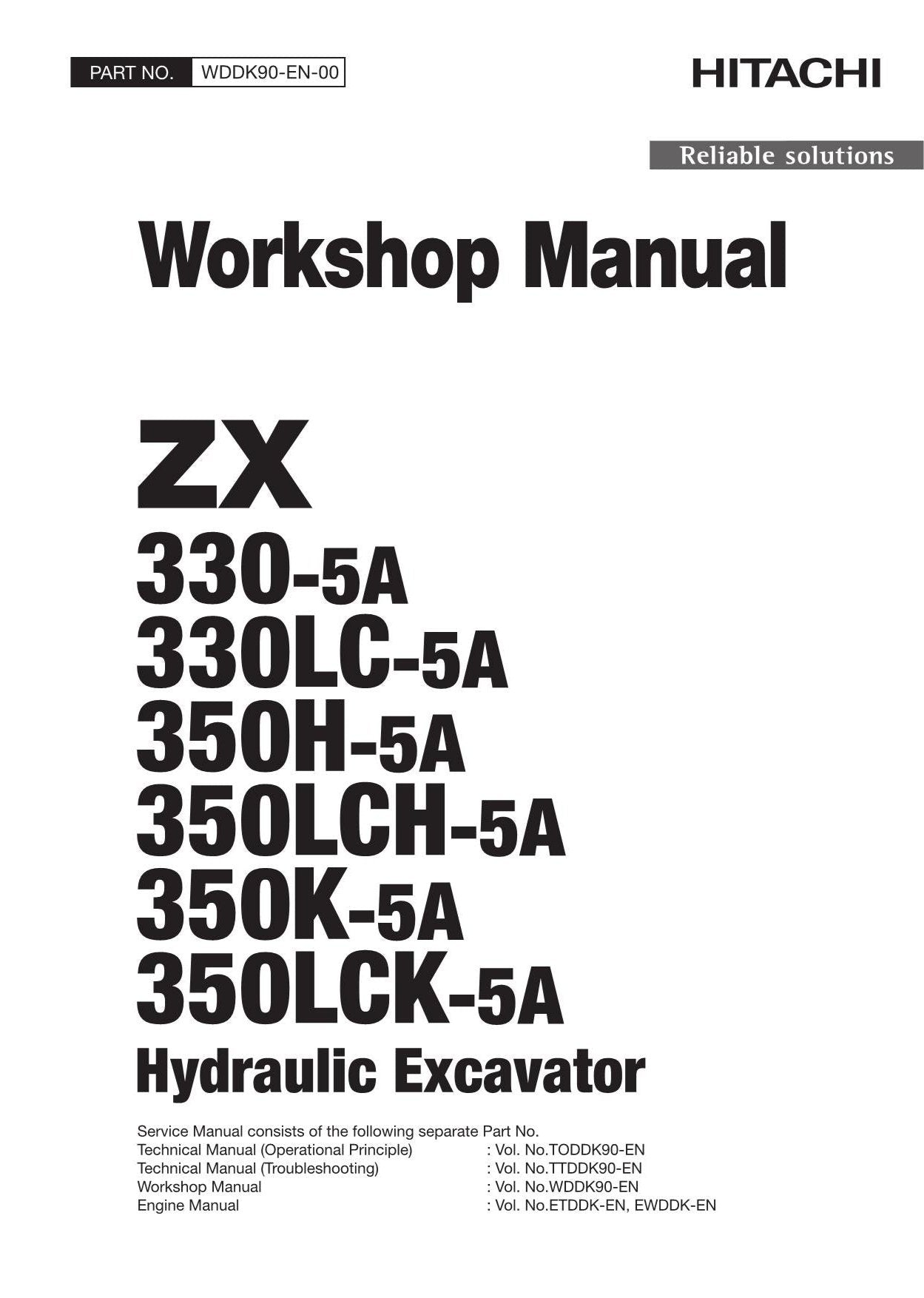 Hitachi ZX330-5A330LC-5A ZX350H-5A Excavator Workshop Service Repair manual