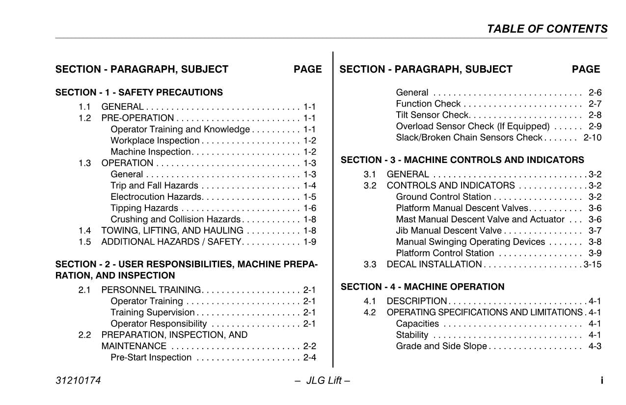 TOUCAN 10E 26E Vertical Lift Maintenance Operation Operators Manual 31210174