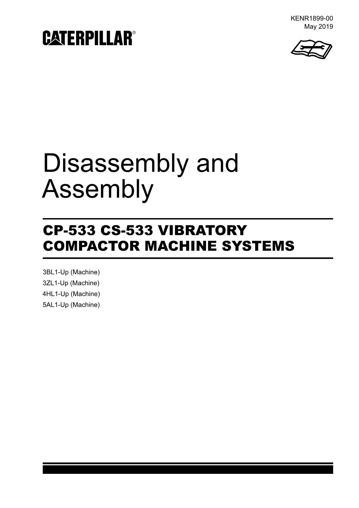 Caterpillar CP-533 CS-533 COMPACTOR Disassembly Assembly Service Manual