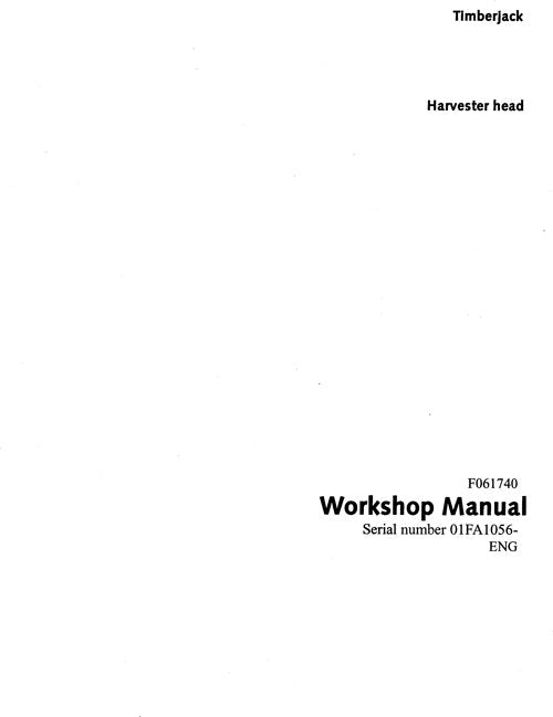 JOHN DEERE 762C HARVESTING HEAD SERVICE REPAIR MANUAL SN 01FA1056-