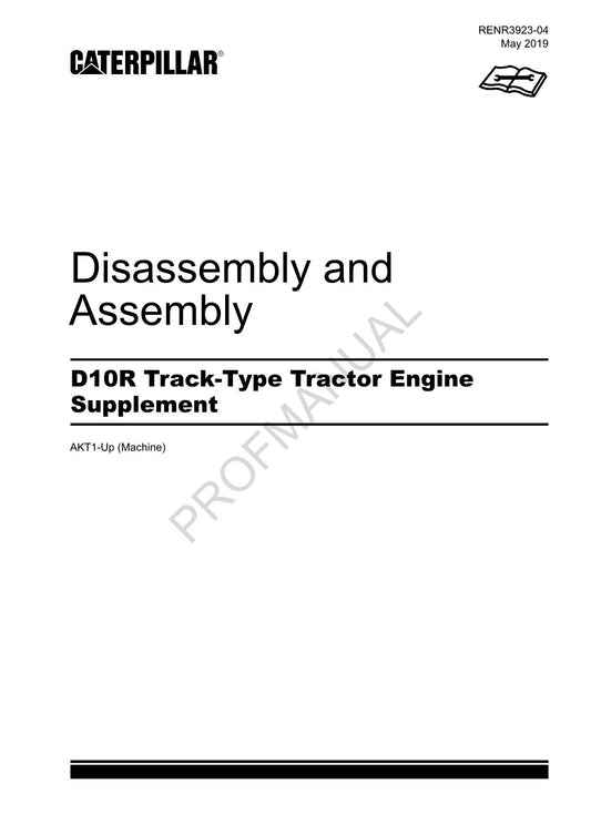 Caterpillar CAT D10R Track Type Tractor Engine Suppl Manual Disassembly Assembly