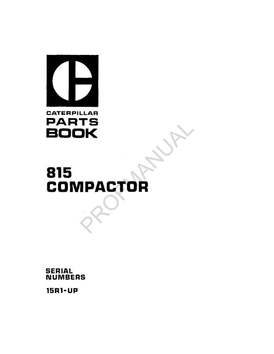 Caterpillar Cat 815 Compactor Parts Catalog Manual UEE0317S