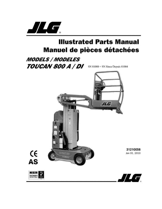 TOUCAN 800A 800Di Vertical Lift Parts Catalog Manual Multi language