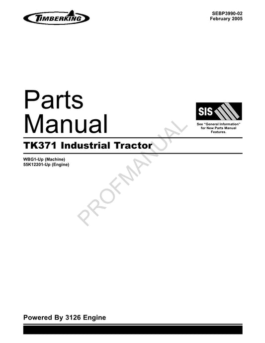 Caterpillar TK371 Industrial Loader Parts Catalog Manual