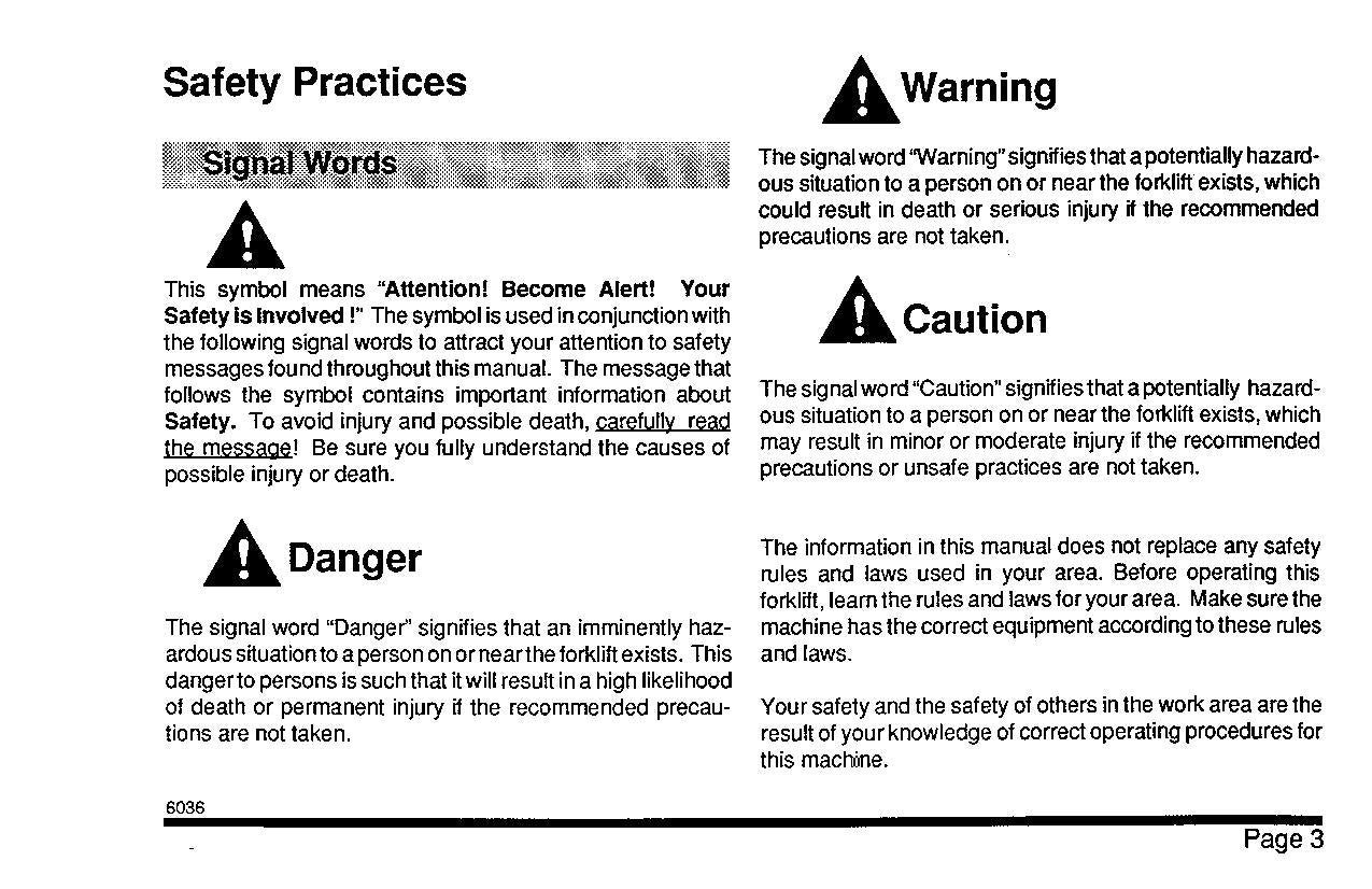 SKYTRAK 6036 Telehandler Maintenance Operation Operators Manual 8990149