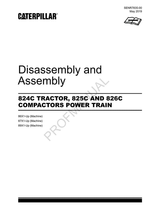 Caterpillar Cat 824C TRACTOR POWER TRAIN Disassembly Assembly Service Manual