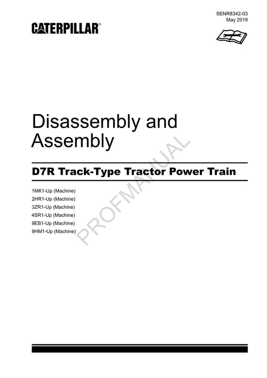 Caterpillar D7R Track Tractor Power Train Manual Disassembly Assembly SENR8342