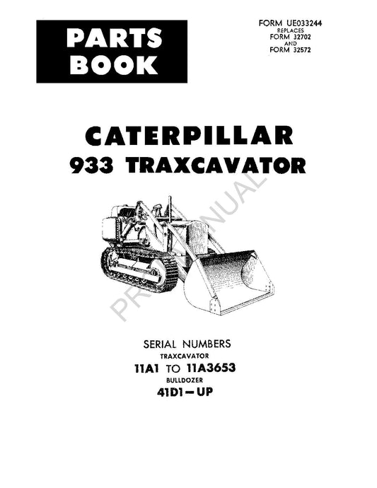 Ersatzteilkatalog für Caterpillar Cat 933 Traxcavator-Raupenlader, Handbuch UE033244