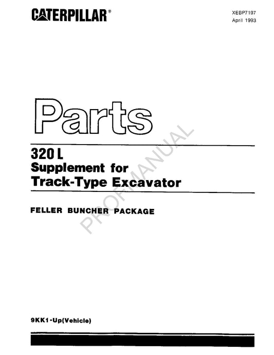 Caterpillar Cat 320L Track Type Excavator Supplement Parts Catalog Manual