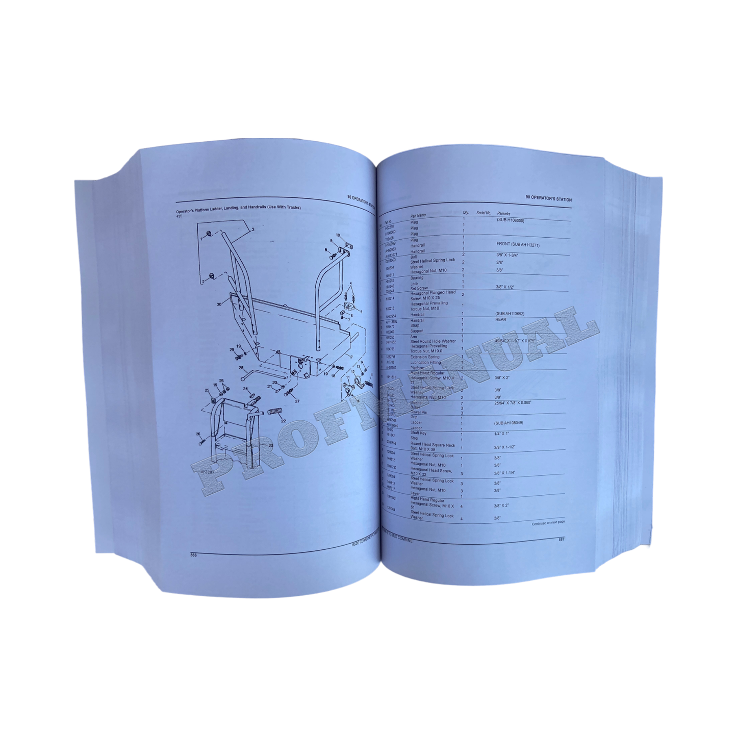 JOHN DEERE 6620 MÄHDRESCHER ERSATZTEILKATALOGHANDBUCH