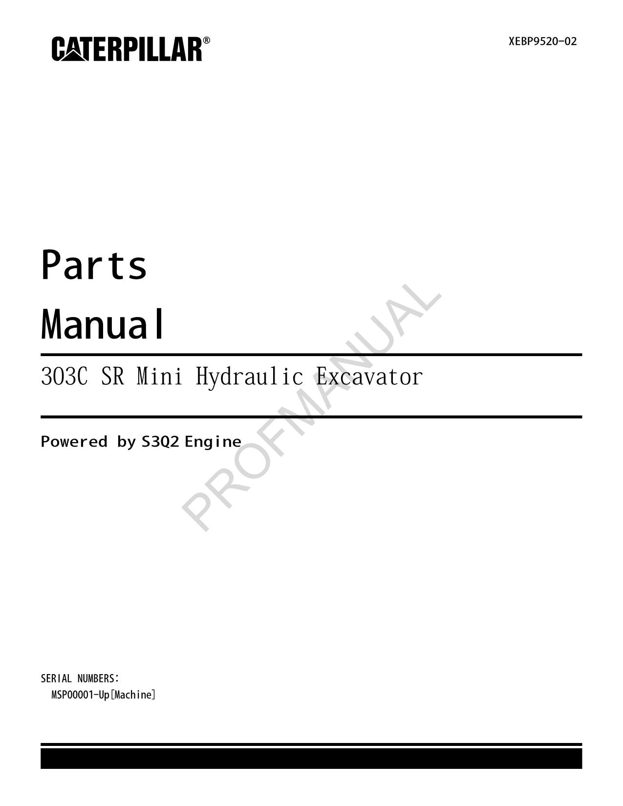 Ersatzteilkatalog für den Mini-Hydraulikbagger Caterpillar Cat 303C SR