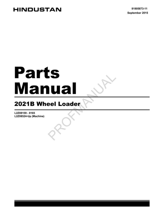 Caterpillar Cat 2021B Wheel Loader Parts Catalog Manual 81805873