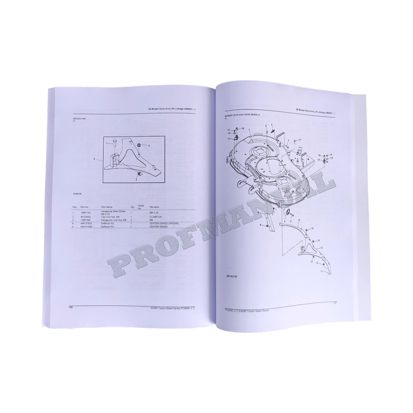 MANUEL DU CATALOGUE DES PIÈCES DU TRACTEUR JOHN DEERE X300R