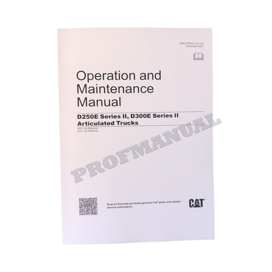 Caterpillar D250E D300E Series II Articulated Truck Operators Manual