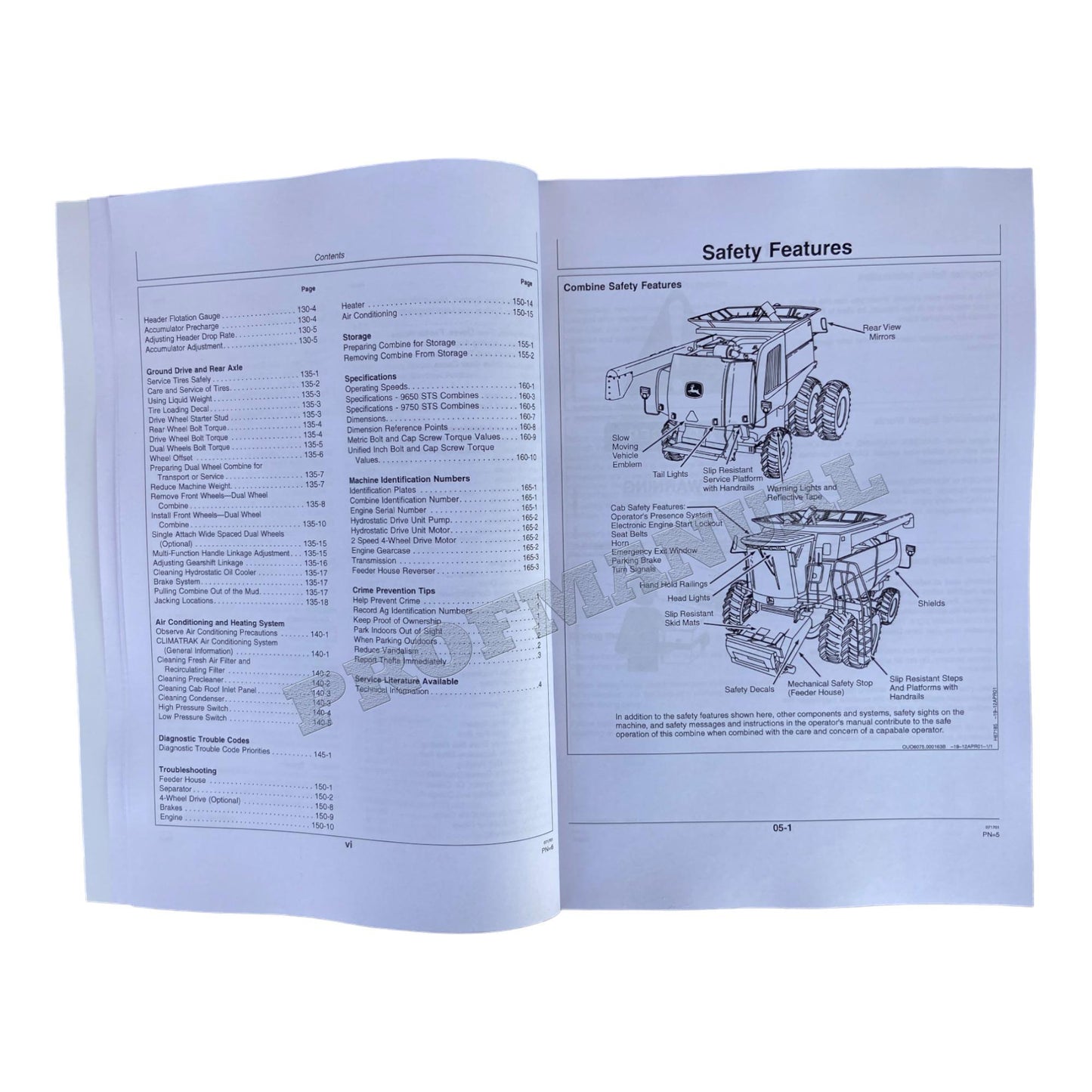 JOHN DEERE 9650 9750 STS MÄHDRESCHER-BEDIENUNGSANLEITUNG + !BONUS! 