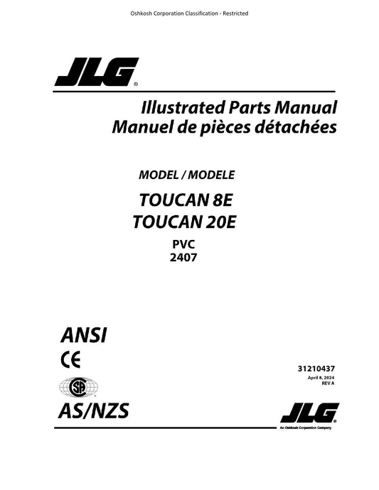 TOUCAN 20E 8E Vertical Lift Parts Catalog Manual