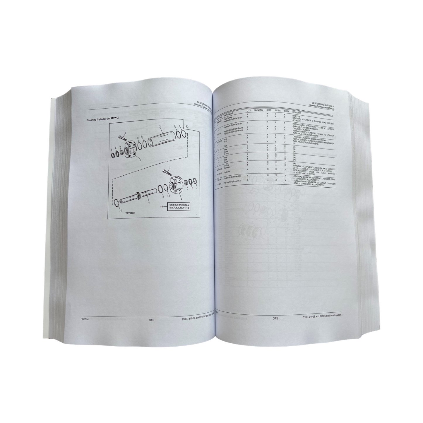 JOHN DEERE 310E 310SE 315SE BAGGERLADER ERSATZTEILKATALOGHANDBUCH