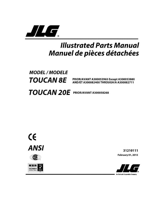 TOUCAN 20E 8E Vertical Lift Parts Catalog Manual 31210111 Multi language