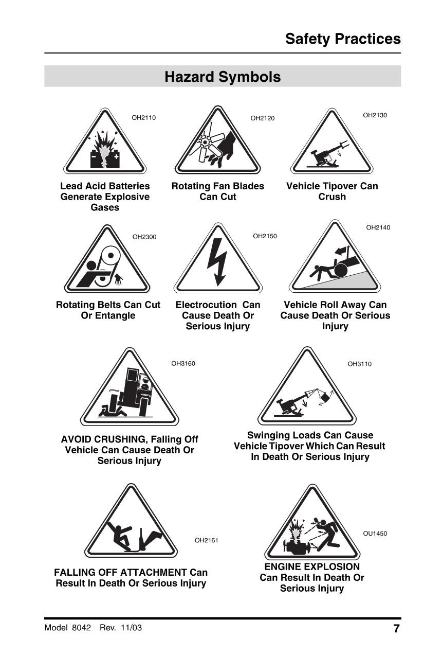 SKYTRAK 8042 Telehandler Maintenance Operation Operators Manual 8990500