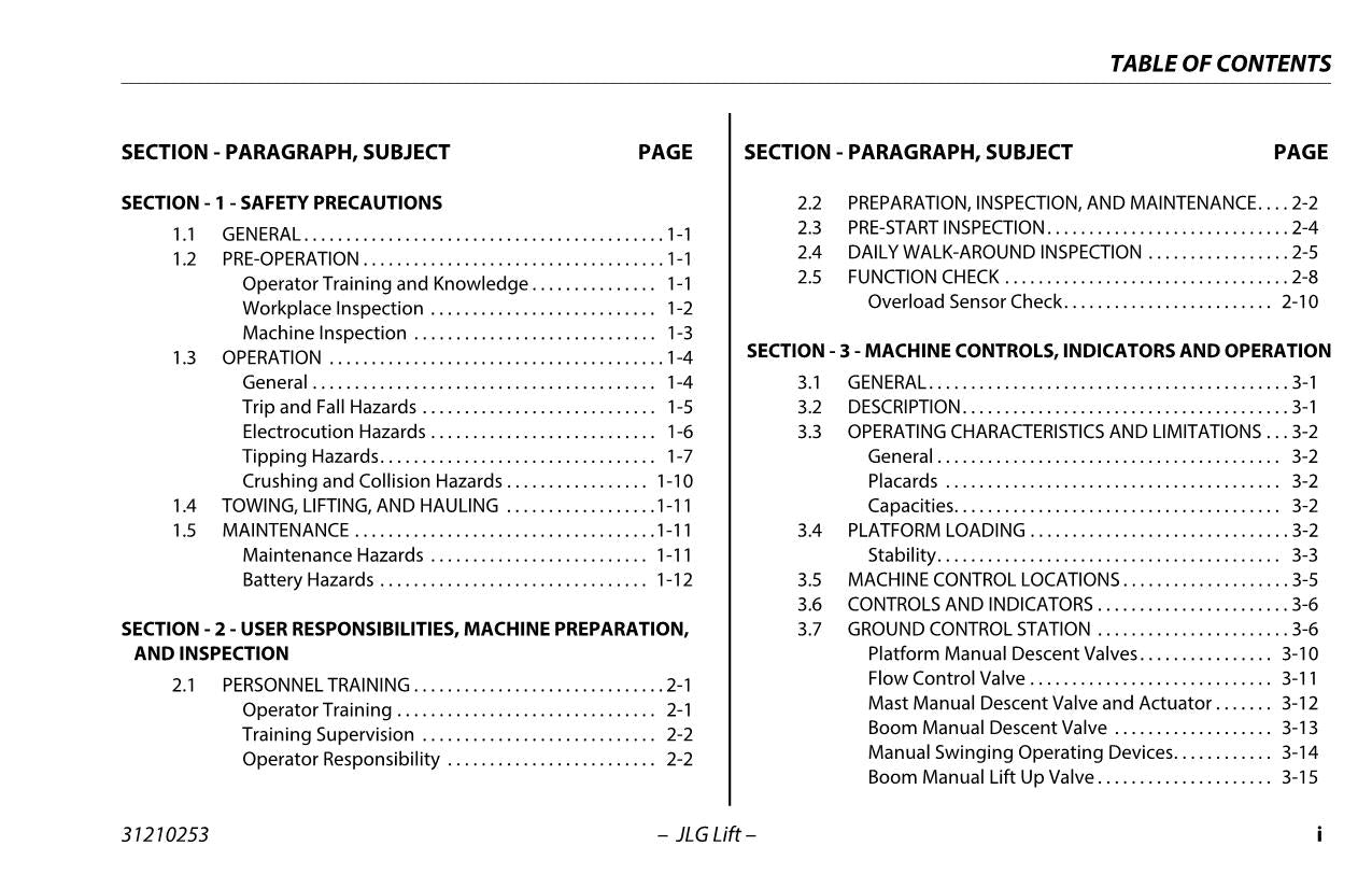 TOUCAN 12E 12E Plus Vertical Lift Maintenance Operation Operators Manual