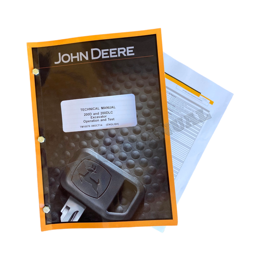 MANUEL D'ENTRETIEN ET DE TEST DE DIAGNOSTIC DE L'EXCAVATRICE JOHN DEERE 200D DLC + !BONUS! 