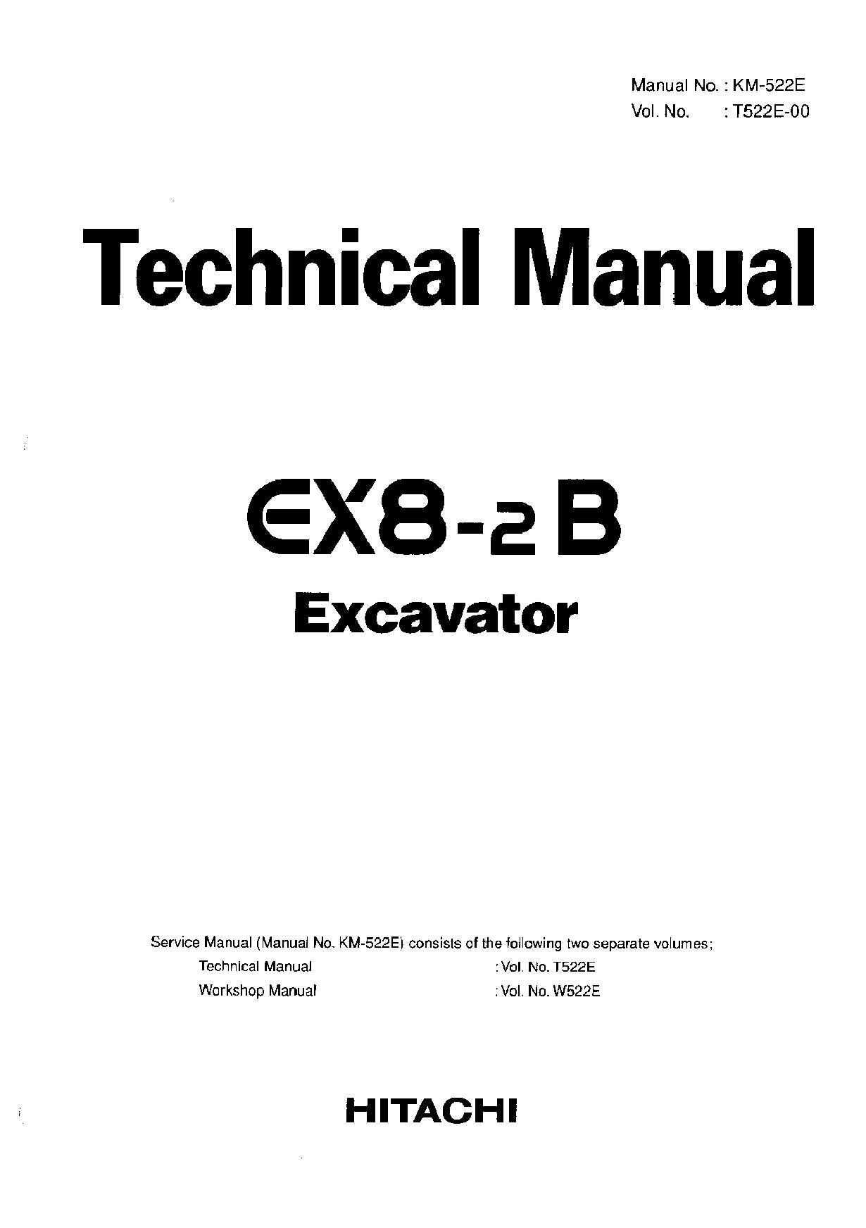 Hitachi EX8-2B Excavator Operational Test Troubleshooting Service Manual Schemes