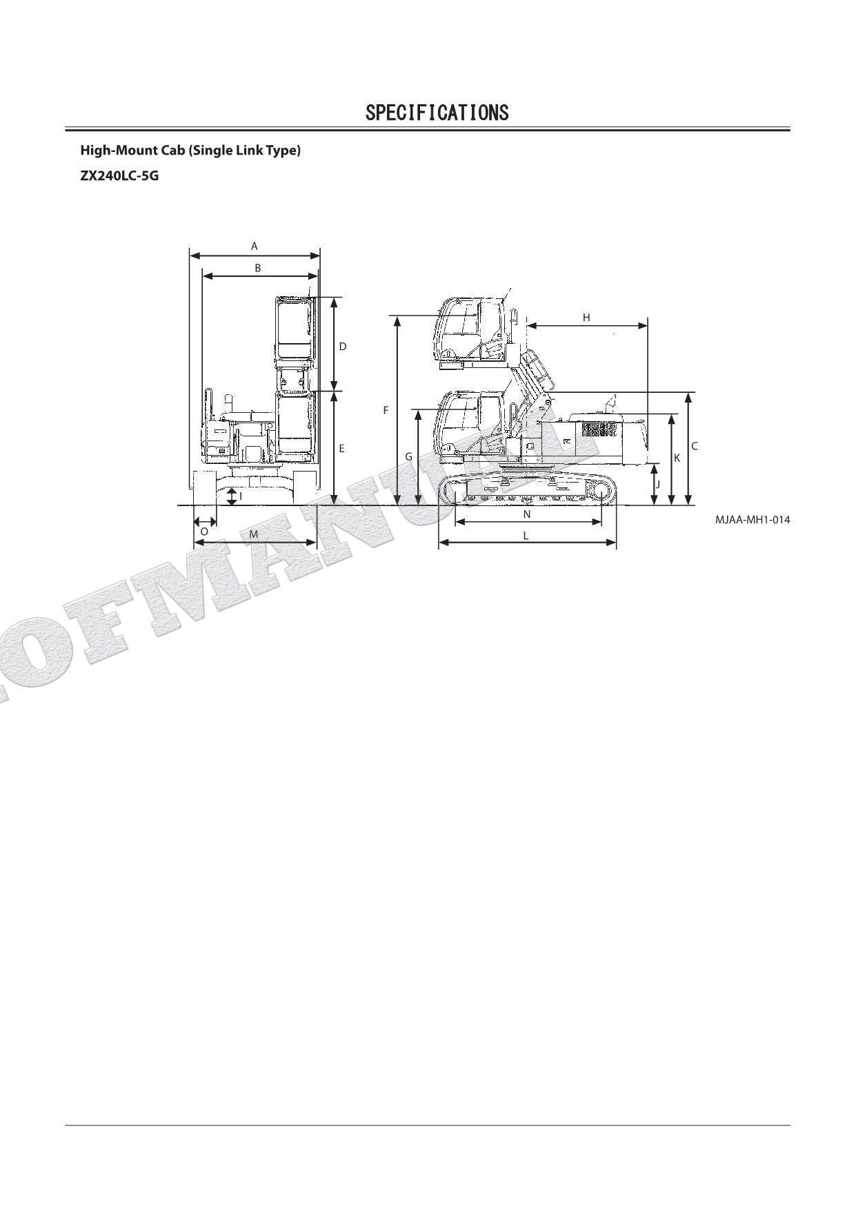 HITACHI ZX240LC-5 330LC-5G Excavator Material Handling Service Manual