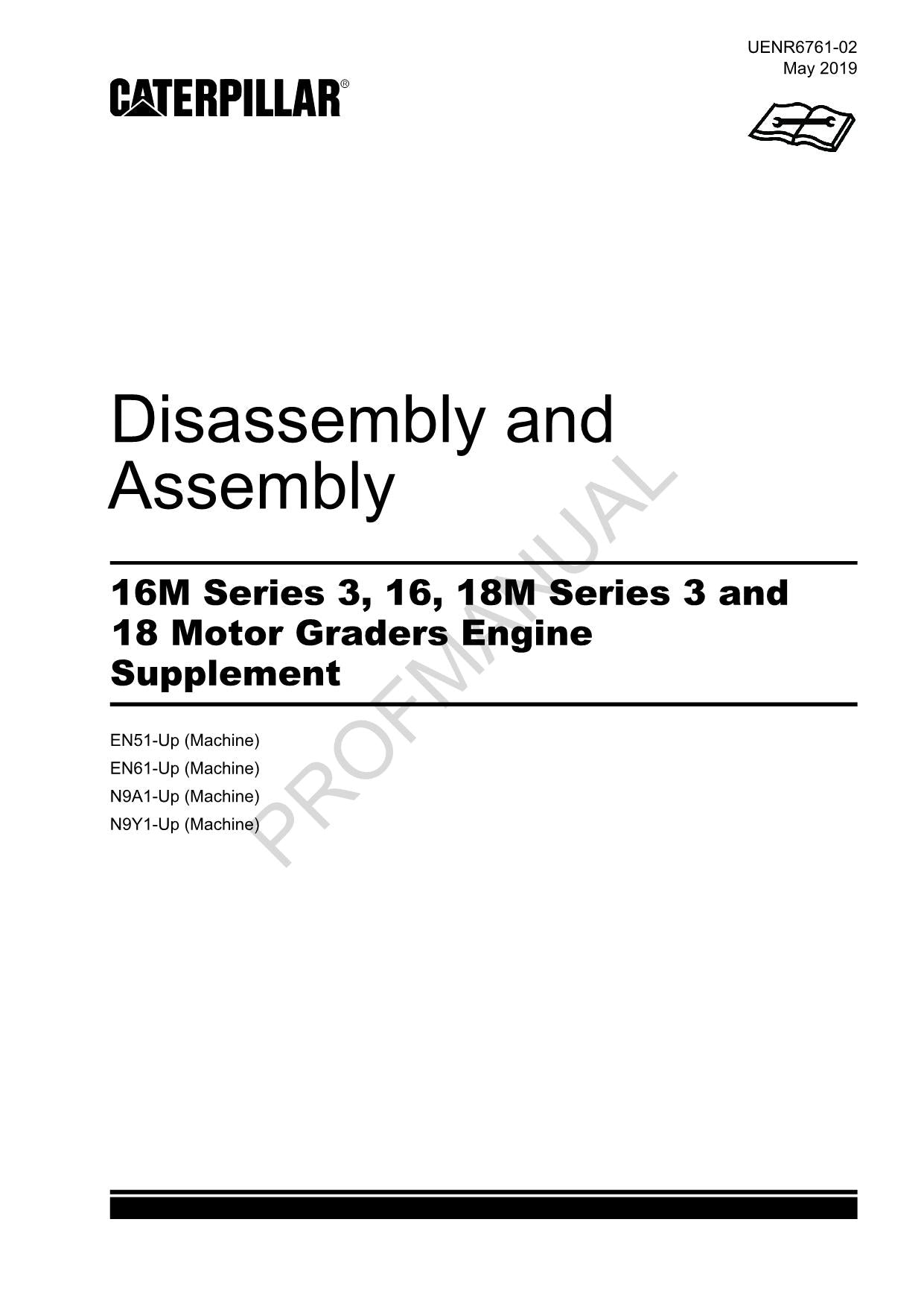 Caterpillar 16M Ser 3 16 Motor GRADER Motorzubehör Demontage Montage Wartungshandbuch