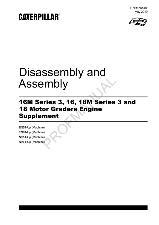 Manuel d'entretien et de démontage du moteur Caterpillar 16M Ser 3 16 Motor GRADER