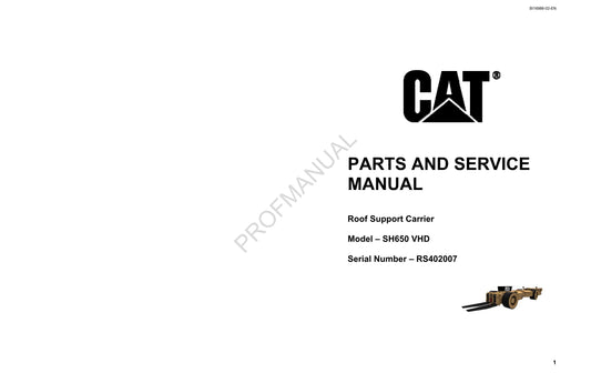 Caterpillar Cat SH650 VHD Underground Longwall Parts Catalog Manual