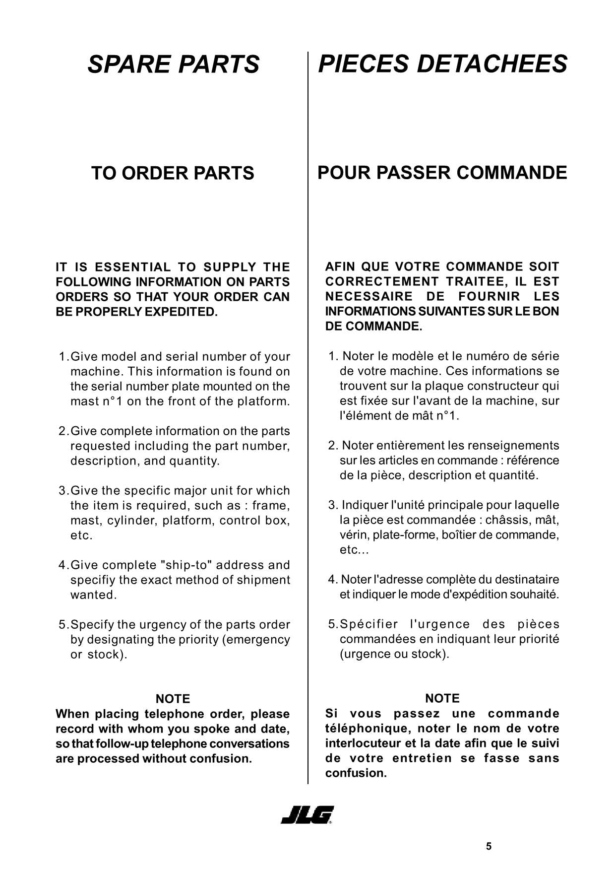 TOUCAN Junior 8B Vertical Lift Parts Catalog Manual Multi language