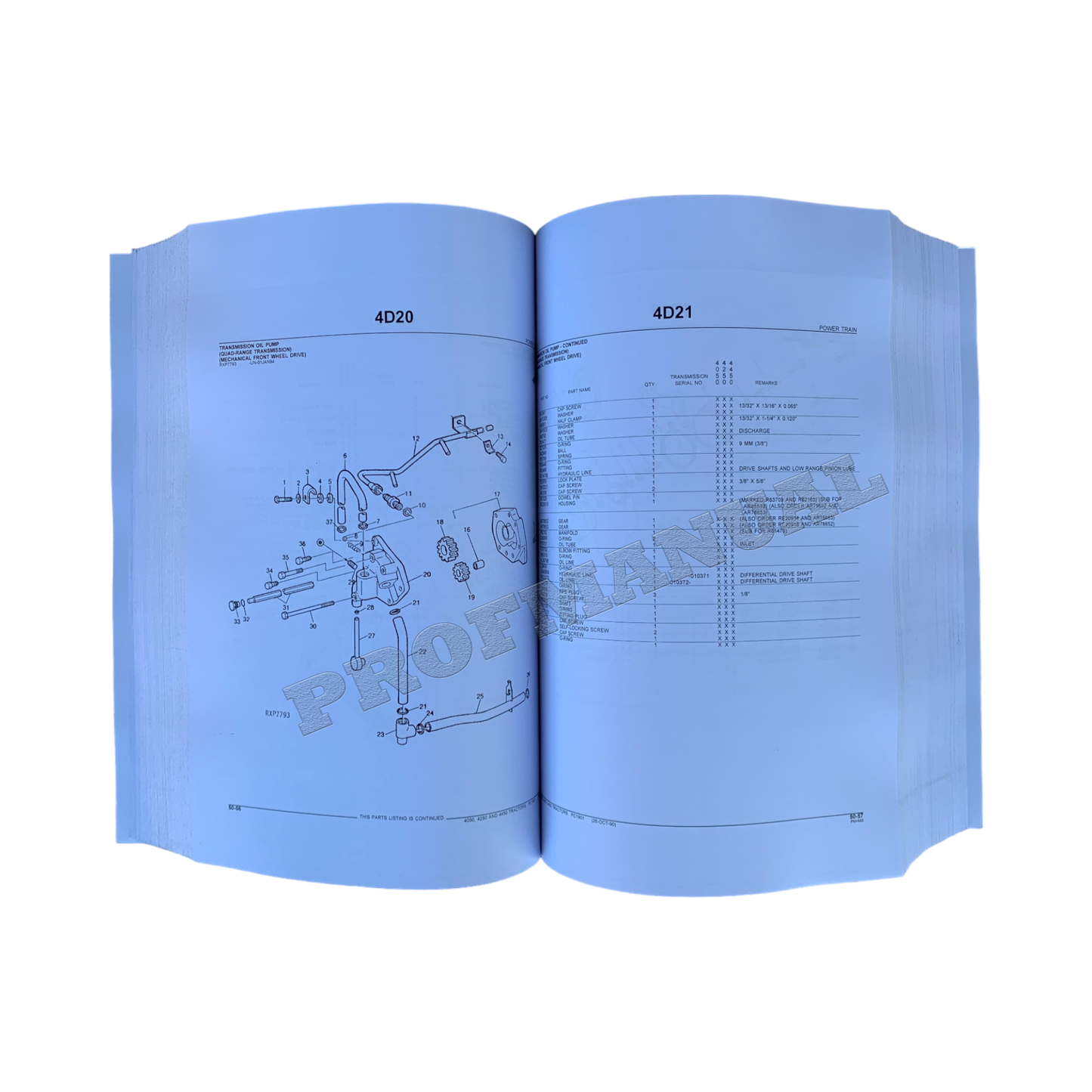 JOHN DEERE 4050 4050E 4250 4250E 4450 TRAKTOR TEILEKATALOGHANDBUCH 