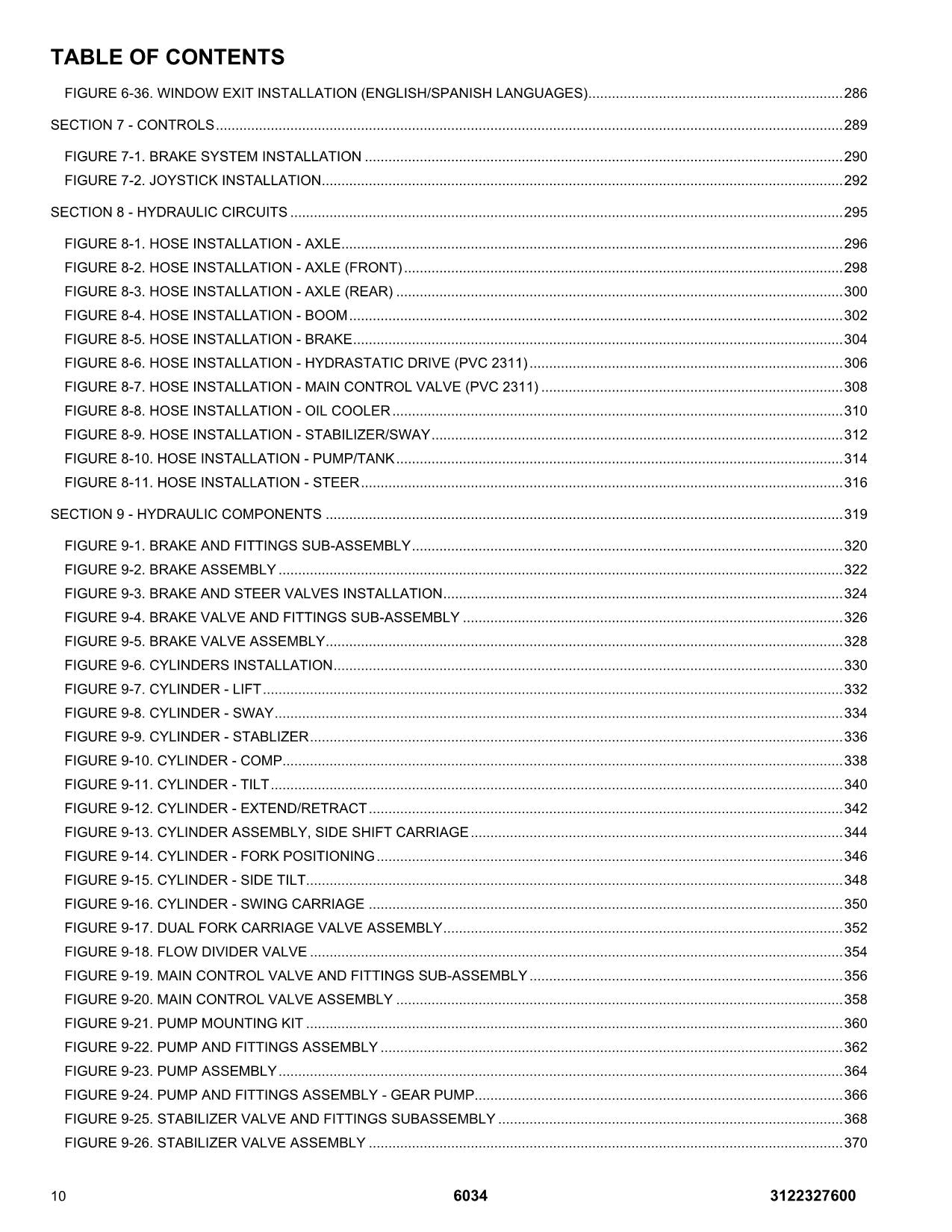 SKYTRAK 6034 Telehandler Parts Catalog Manual