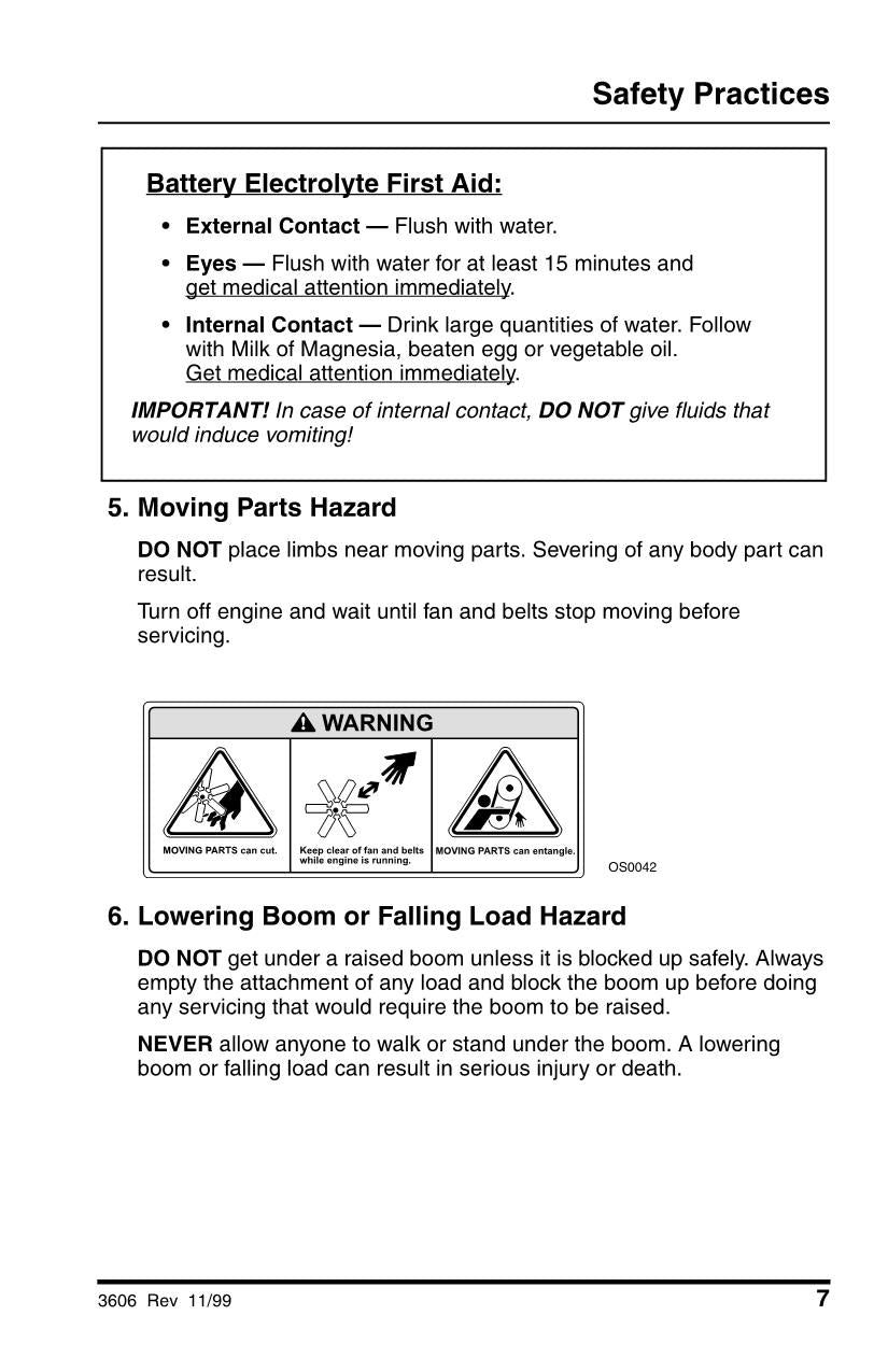 SKYTRAK 3606 Telehandler Maintenance Operation Operators Manual