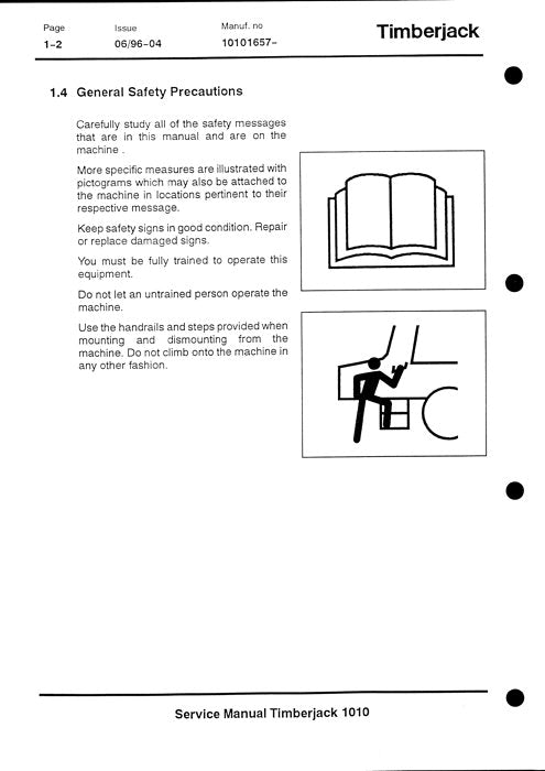 JOHN DEERE 1010 FORWARDER SERVICE-REPARATURHANDBUCH sn 10101657-