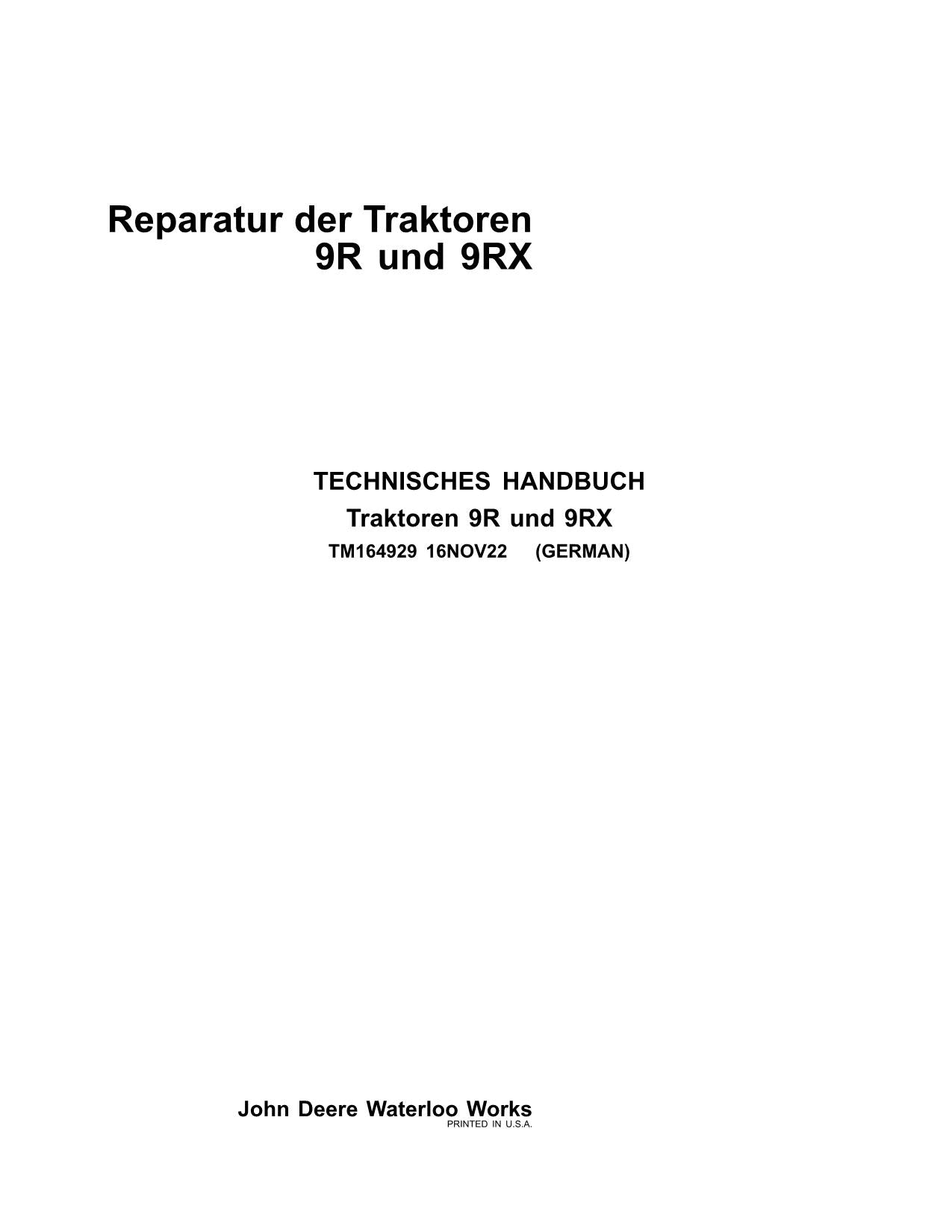 MANUEL DE RÉPARATION TRAKTOR JOHN DEERE 640 9RX 490 540 590 640