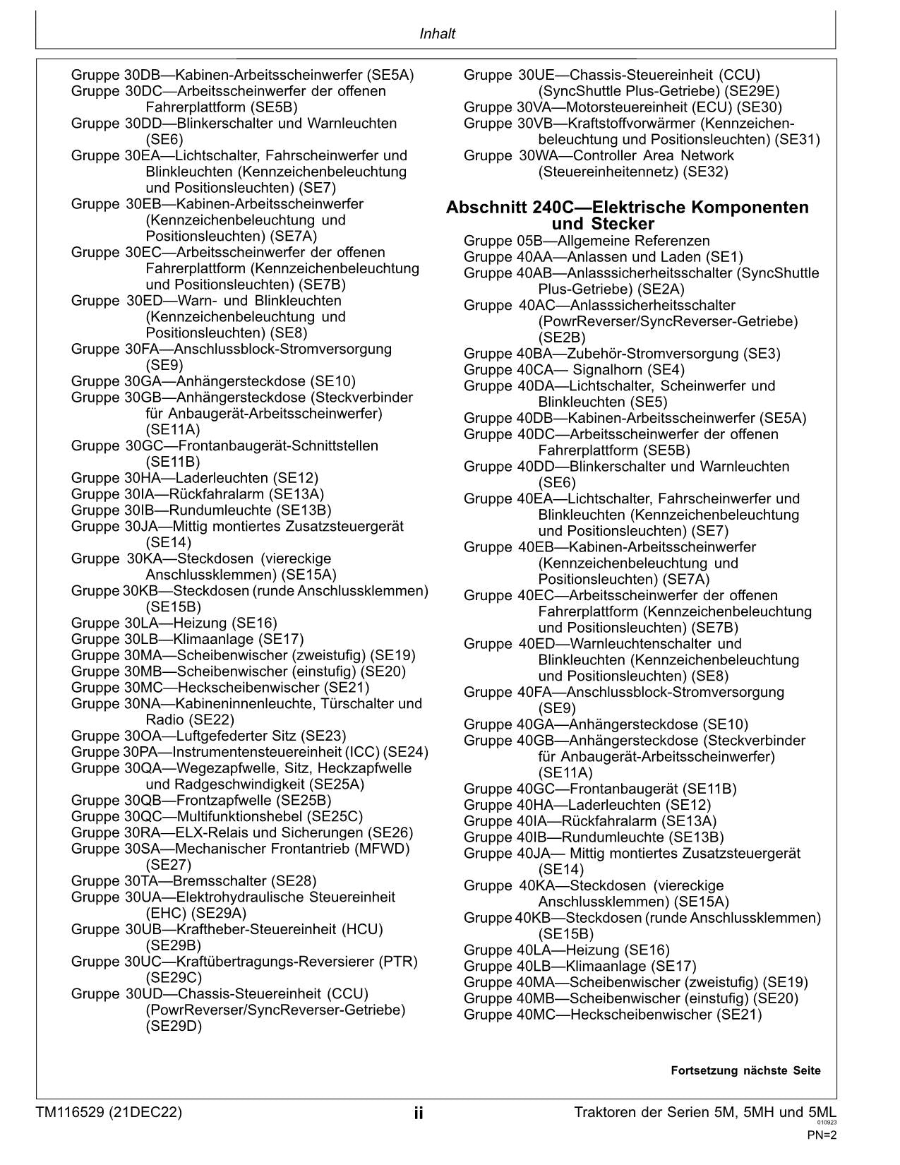 JOHN DEERE 5075M 5115M 5100MH TRAKTOR DIAGNOSE REPARATURHANDBUCH