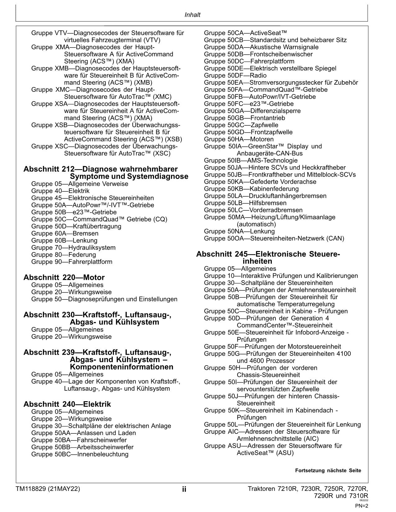 JOHN DEERE 7270R 7290R 7310R TRAKTOR DIAGNOSE REPARATURHANDBUCH #2