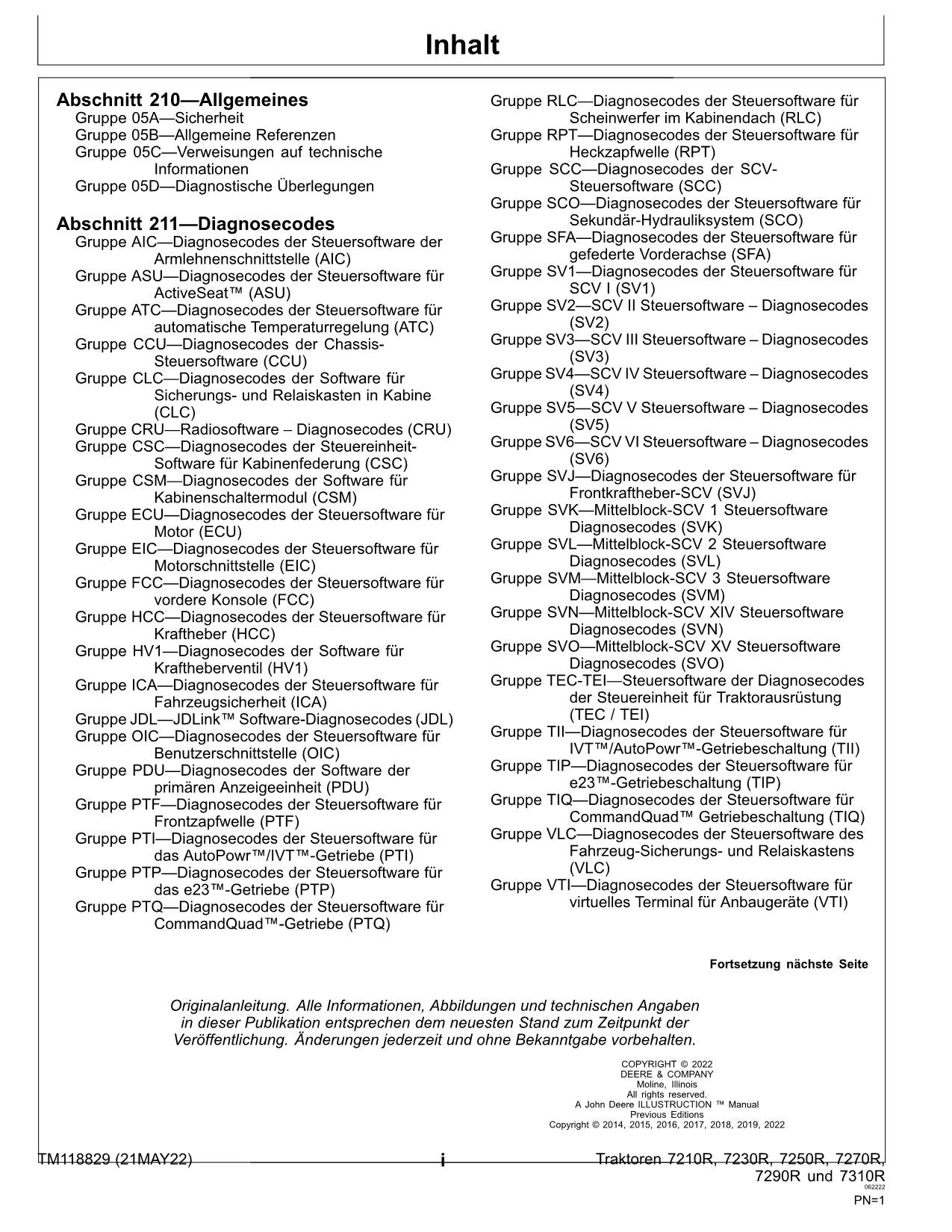 JOHN DEERE 7270R 7290R 7310R TRAKTOR DIAGNOSE REPARATURHANDBUCH #2