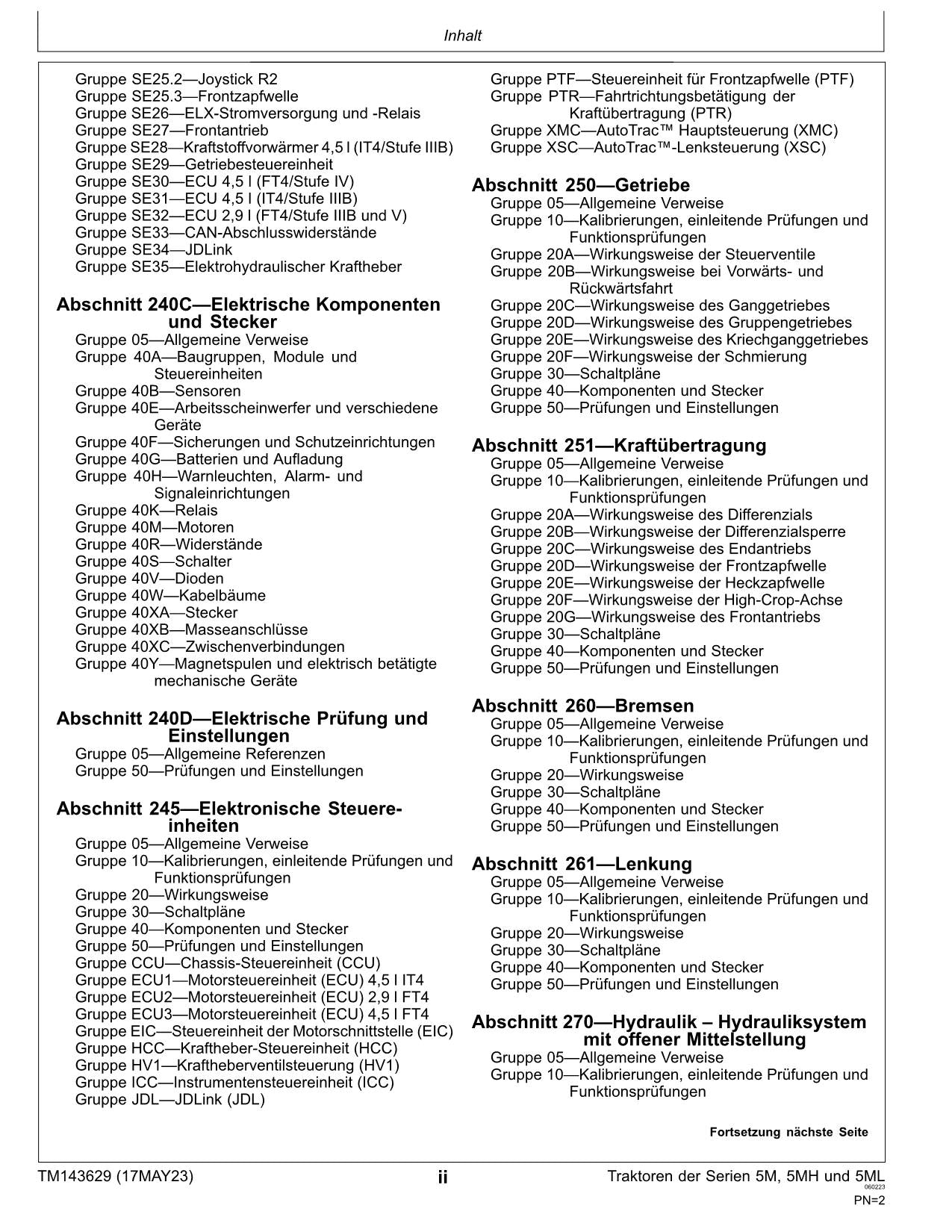 MANUEL DE RÉPARATION ET DE DIAGNOSTIC TRAKTOR JOHN DEERE 5090M 5115M 5100MH