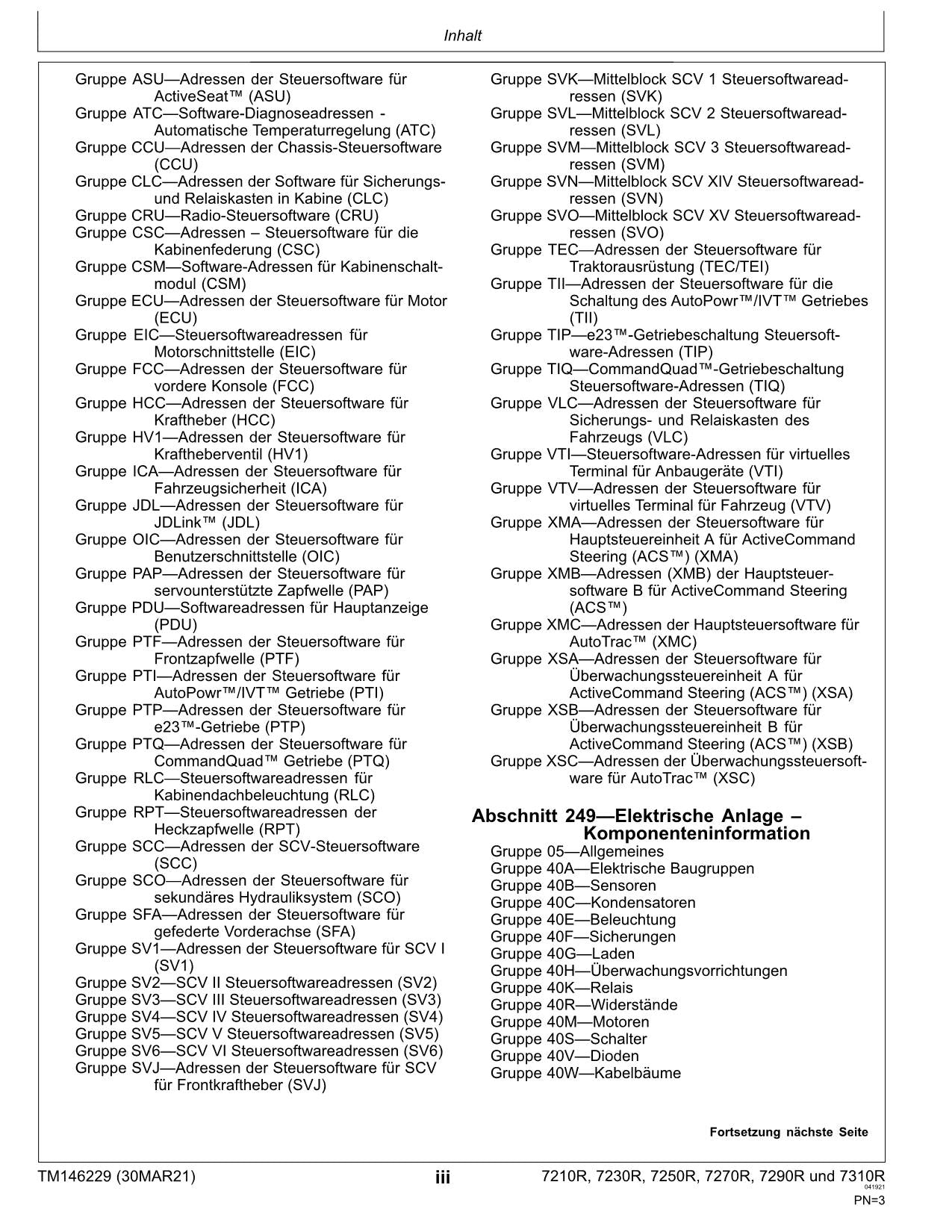 JOHN DEERE 7270R 7290R 7310R TRAKTOR DIAGNOSE REPARATURHANDBUCH